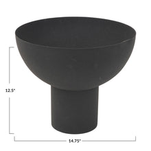 Load image into Gallery viewer, Black Decorative Metal Footed Bowl
