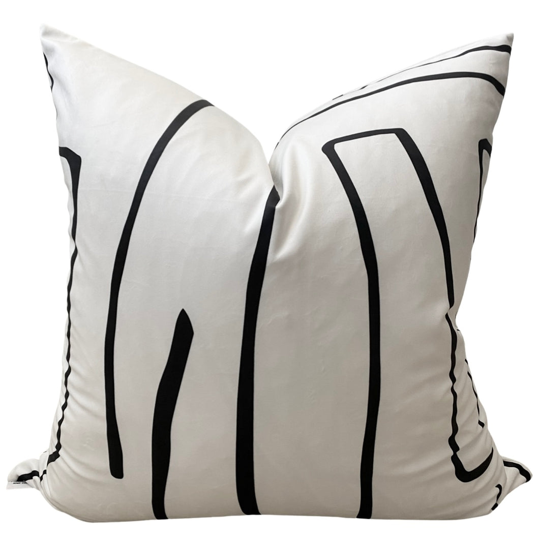 Simplicity Abstract Pillow - White