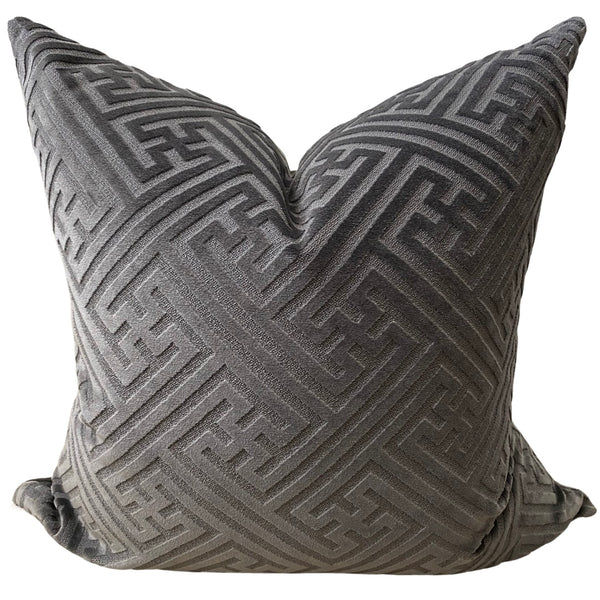 Gray Luxe Velvet Cut Pillow