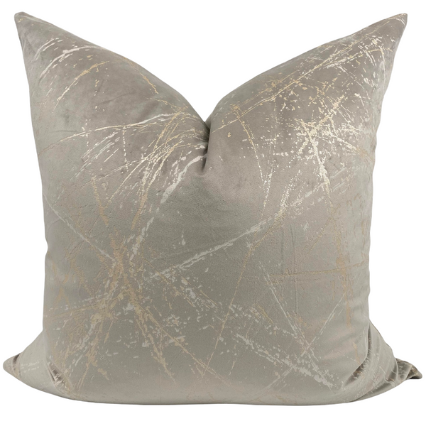 Grey Splatter Velvet Pillow