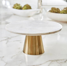 Load image into Gallery viewer, Brass And Marble Cake Stand
