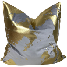 Load image into Gallery viewer, Gray Velvet w/Gold Foil Abstract Pillow
