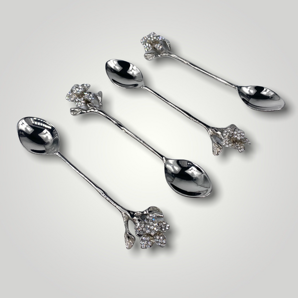 Spoons w/Jeweled Flower (Set of  4)
