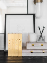 Load image into Gallery viewer, Designer-Inspired Storage Book - D Gold
