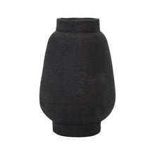 Load image into Gallery viewer, Hand-Painted Black and Gold Terracotta Vase
