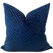 Load image into Gallery viewer, Navy Luxe Velvet Cut Pillow
